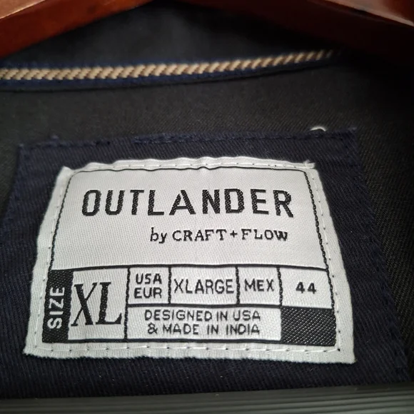 Outlander Classic Black Long Sleeve Men's Shirt - Size XL - Picture 2 of 9